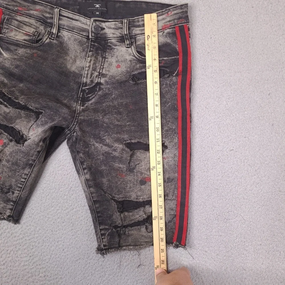Jordan Craig Legacy Edition Denim Shorts Mens‎ 34 Black Jean Distressed Stretch